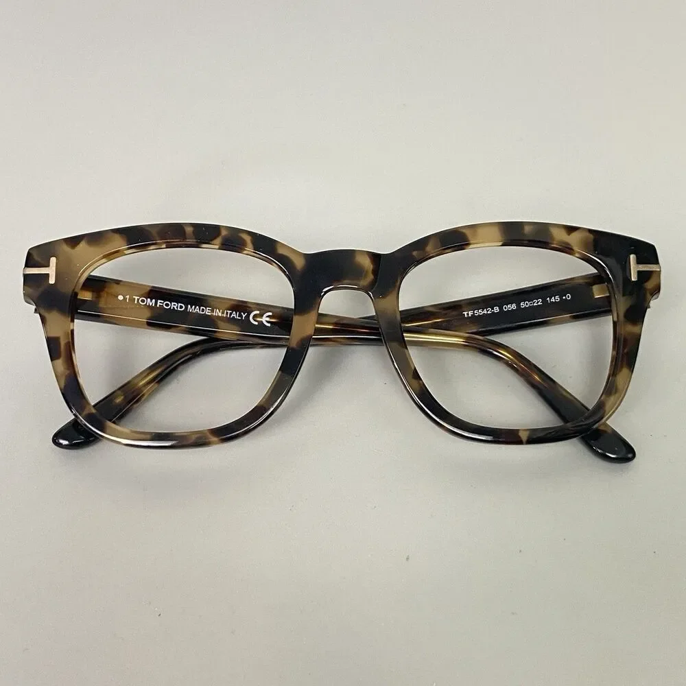 Tom Ford TF5542-B 056 Havana Tortoise Eyeglasses Frames 50-22 Italy w/ Case